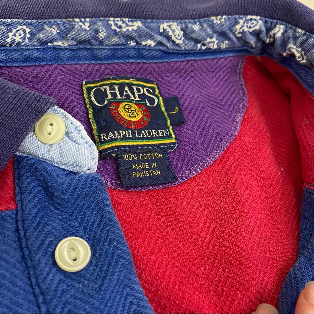 Chaps X Ralph Lauren Patchwork Colored Vintage Co… - image 5
